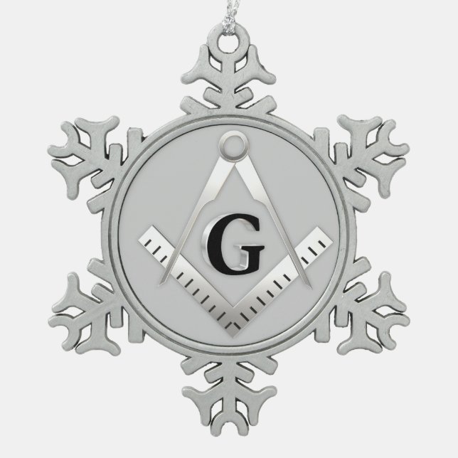 Ornement Flocon De Neige symbole de la franc-maçonnerie (Devant)