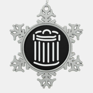 Ornement Flocon De Neige Symbole de la poubelle blanche
