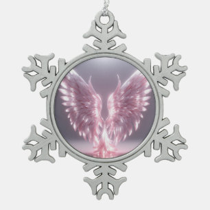 Ornement Flocon De Neige symbole de l'aile d'ange rose clair