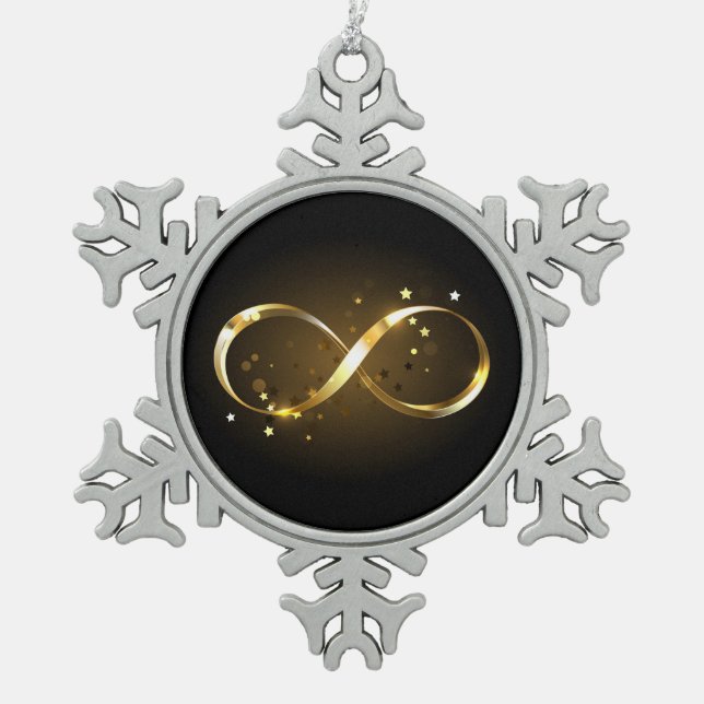 Ornement Flocon De Neige Symbole d'infini doré (Devant)