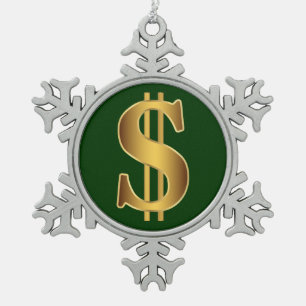 Ornement Flocon De Neige Symbole dollar