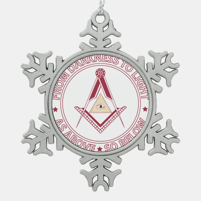 Ornement Flocon De Neige Symbole franc-maçonnerie (Devant)