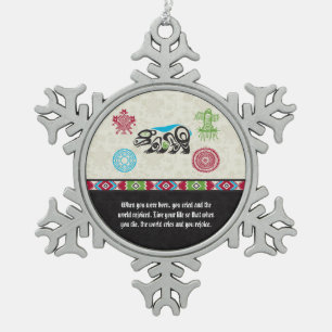 Ornement Flocon De Neige Symboles de Natif américain et sagesse - ours
