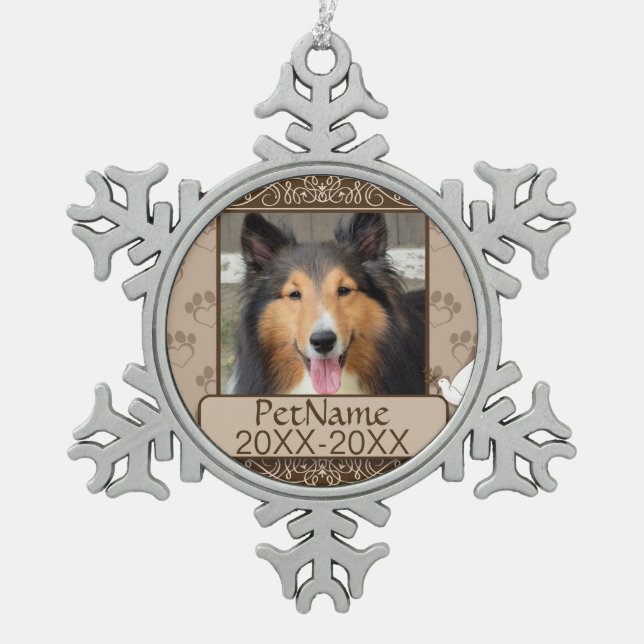 Ornement Flocon De Neige Sympathie Brown avec le calligraphe (Devant)