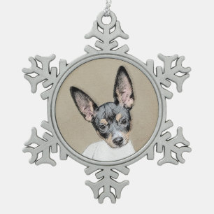 Ornement Flocon De Neige Tableau Rat Terrier - Cute Original Chien Art