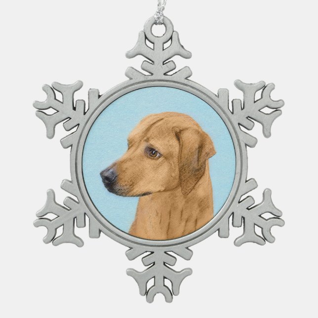 Ornement Flocon De Neige Tableau Rhodesian Ridgeback - Art Chien original (Devant)