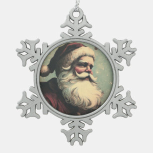 Ornement Flocon De Neige Tableau Vintage robuste de Père Noël
