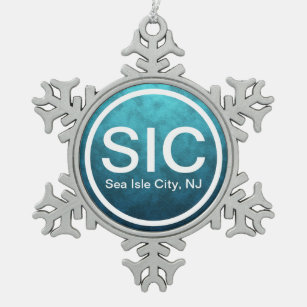 Ornement Flocon De Neige Tag SIC NJ Sea Isle City New Jersey Beach