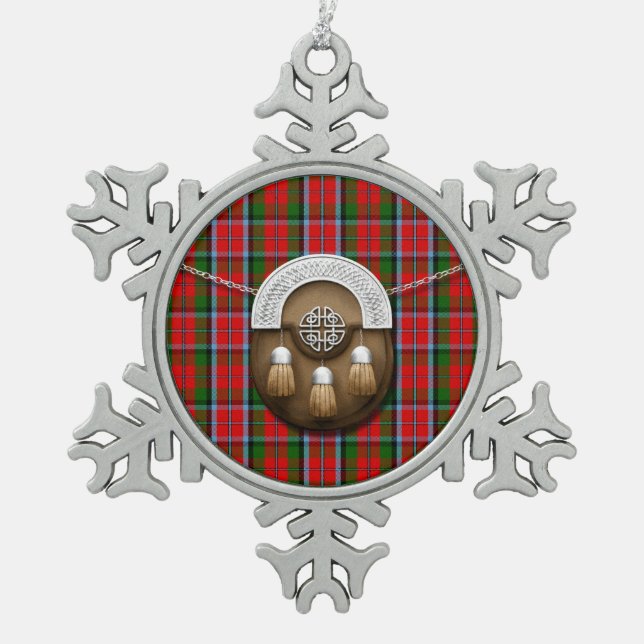 Ornement Flocon De Neige Tartan et escarcelle de MacNaughton de clan (Devant)