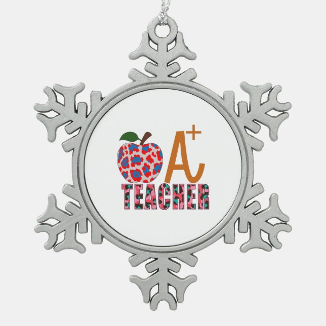 Ornement Flocon De Neige Teacher Art Apple A Plus Teacher (Devant)