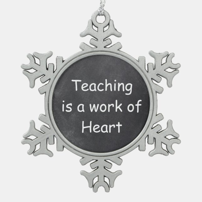 Ornement Flocon De Neige Teaching Work Heart Chalkboard Design Venin Idea (Devant)