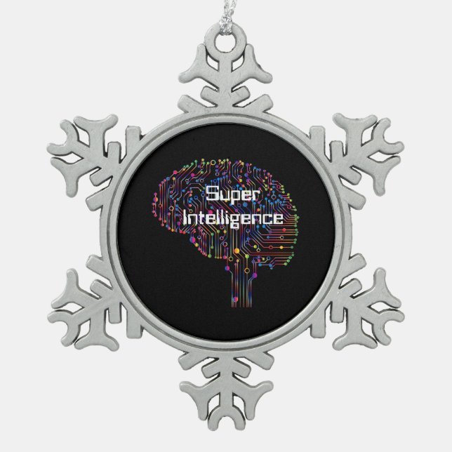 Ornement Flocon De Neige Technologie de super intelligence (Devant)