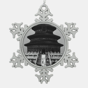 Ornement Flocon De Neige Temple Pekin de la Chine vintage du ciel