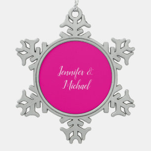 Ornement Flocon De Neige Tendance minimaliste moderne Plain simple rose cha