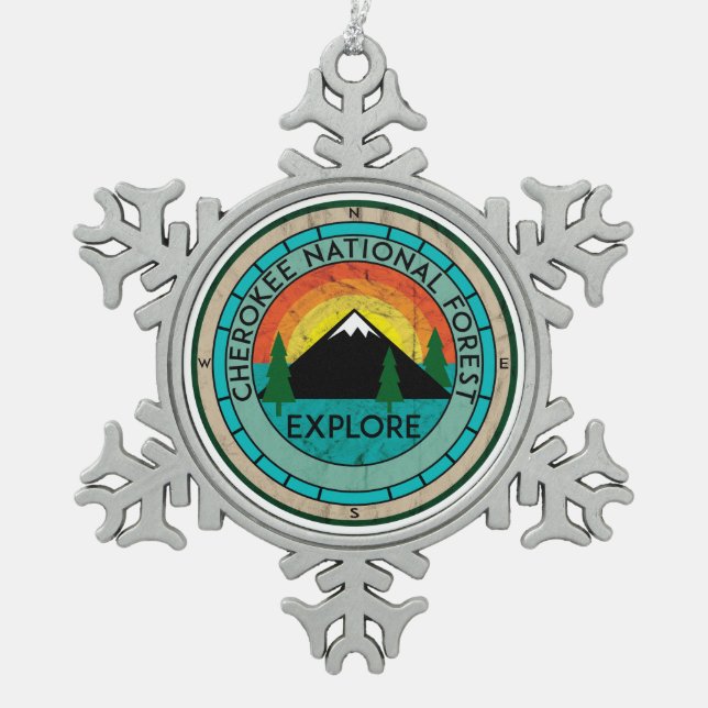 Ornement Flocon De Neige Tennessee de la forêt nationale de Cherokee (Devant)