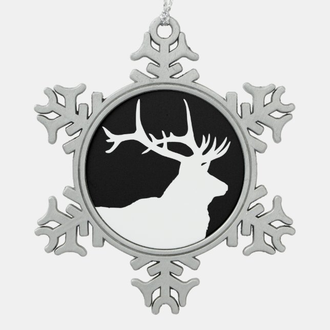 Ornement Flocon De Neige Tête d'élan (Devant)
