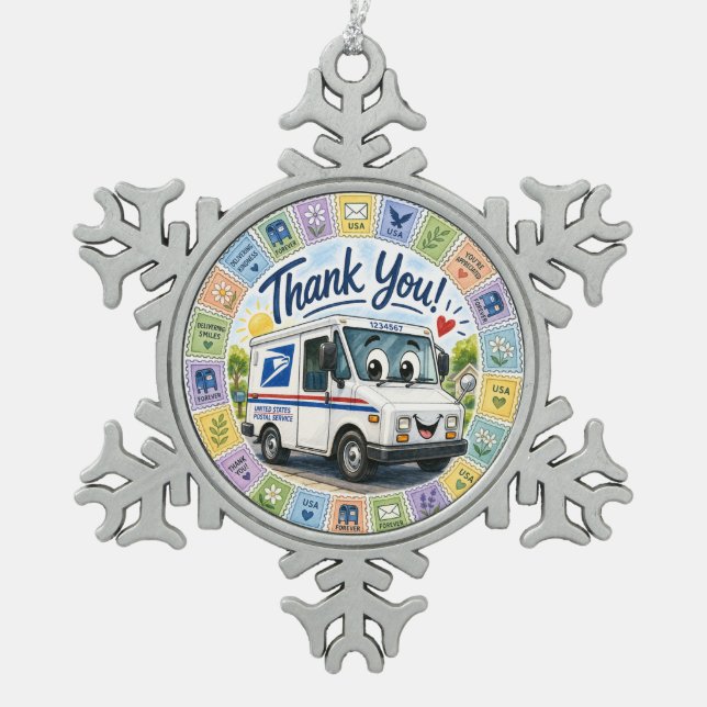 Ornement Flocon De Neige Thank you Postal Workers  (Devant)
