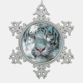 Ornement Flocon De Neige Tigre de blanc de neige