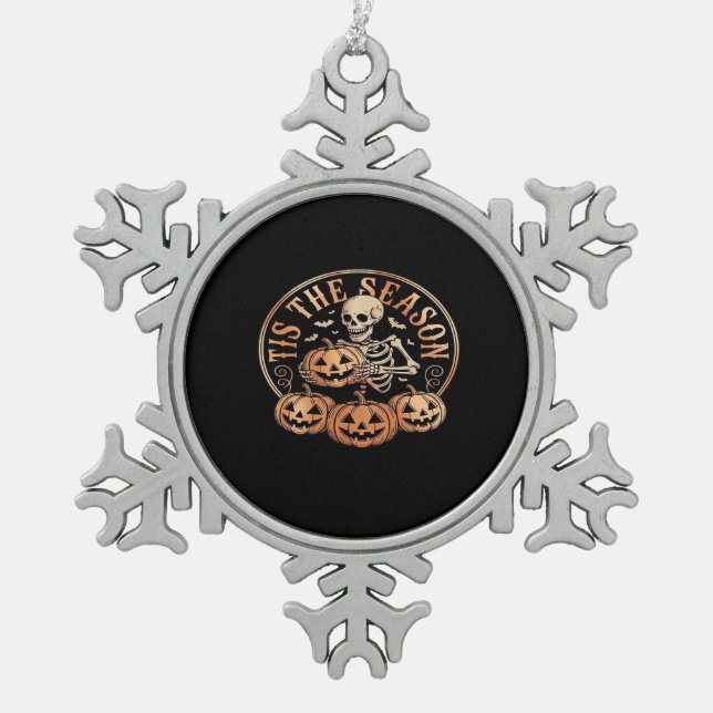 Ornement Flocon De Neige Tis Season Snowmobile Red Plaid (Devant)