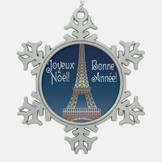 Ornement Flocon De Neige Tour Eiffel Ornement d'eau de Noël