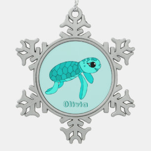 Ornement Flocon De Neige Tourtley cool ornement de tortue de mer