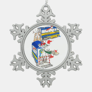Ornement Flocon De Neige Train Whimsical Whimsical de l'Alaska mignon vers 