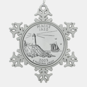 Ornement Flocon De Neige Trimestre de l'État du Maine