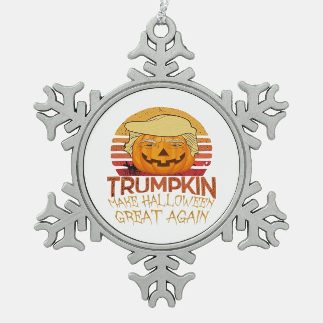 Ornement Flocon De Neige Trumpkin Halloween Funny Classic (Devant)
