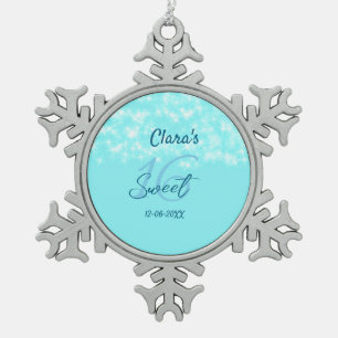 Ornement Flocon De Neige Turquoise turquoise agate doux 16 anniversaire ajo