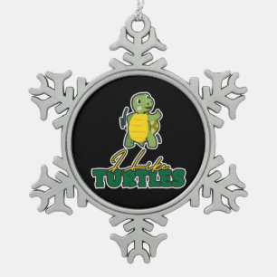 Ornement Flocon De Neige Turtle Lover J'Aime Les Tortues