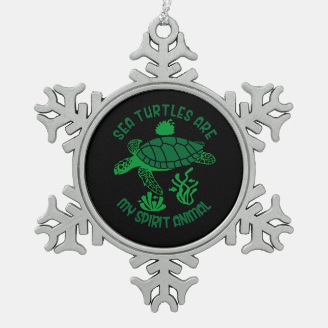 Ornement Flocon De Neige Turtle Lover | Les tortues marines sont mon esprit (Devant)