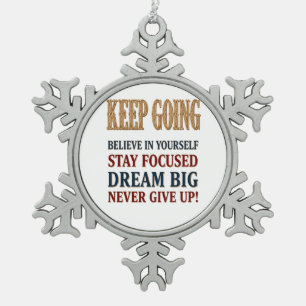 Ornement Flocon De Neige Typographie Motivationnelle Vintage Continuez