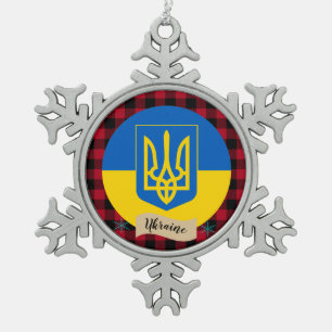 Ornement Flocon De Neige Ukraine patriotique, plaid de buffle, drapeau ukra