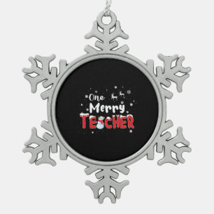Ornement Flocon De Neige Un joyeux enseignant Snowman Enseigner Noël