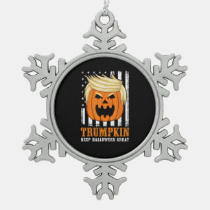 Ornement Flocon De Neige Usa Trumpkin Garder Halloween Grande drôle