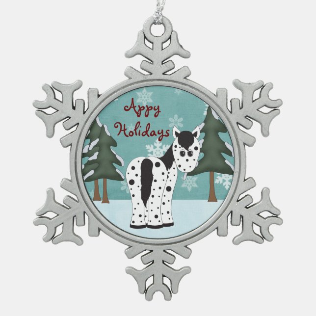 Ornement Flocon De Neige Vacances Cute Appy Leopard Appaloosa Horse (Devant)