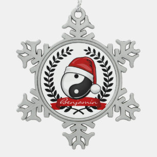 Ornement Flocon De Neige Vacances de symbole de Yin Yang