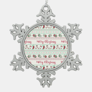 Ornement Flocon De Neige Vacances Motif de Noël moche