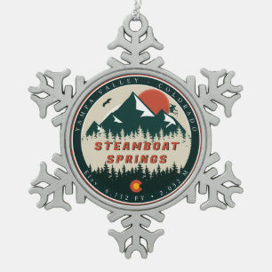 Ornement Flocon De Neige Vapeur Springs Colorado Montagne Vintage