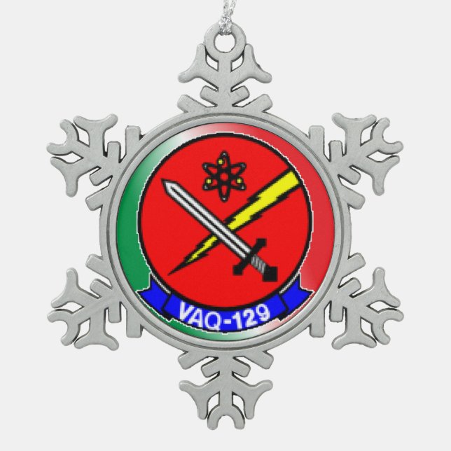 Ornement Flocon De Neige VAQ-129 Ornement de Noël de l'hiver (Devant)