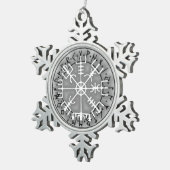 Ornement Flocon De Neige Vegvísir Islandais stave amulet magique (Vue impression)
