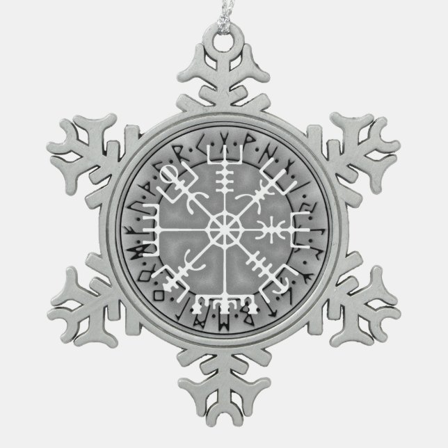 Ornement Flocon De Neige Vegvísir Islandais stave amulet magique (Devant)