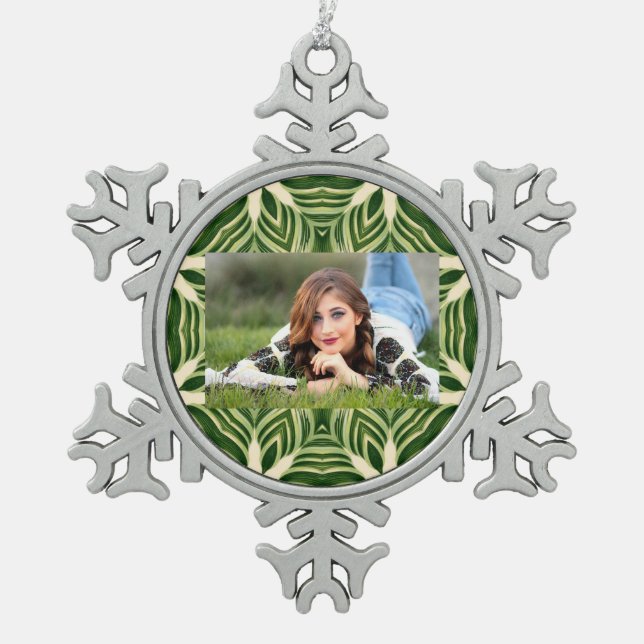 Ornement Flocon De Neige verdure abstraite botanique palmier tropical feuil (Devant)