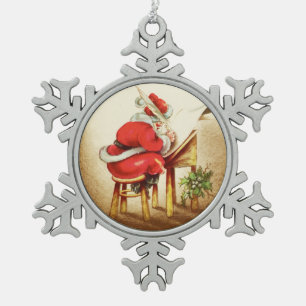 Ornement Flocon De Neige Vérification de sa liste - Ornement du Père Noël