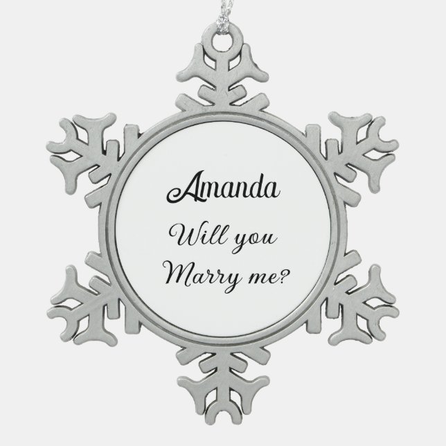 Ornement Flocon De Neige Veux-tu m'épouser (Devant)