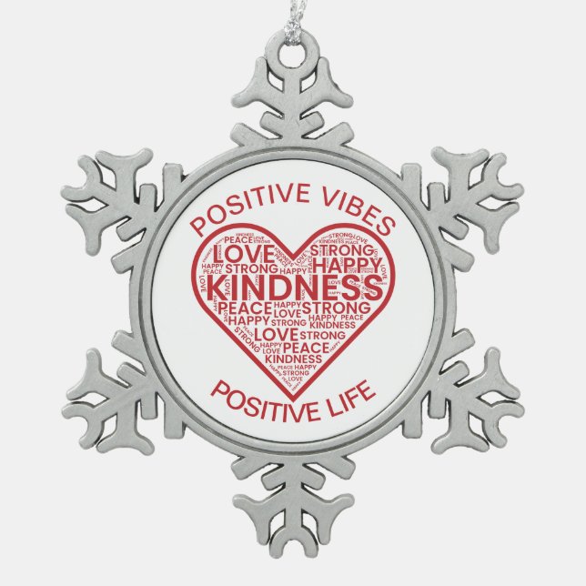 Ornement Flocon De Neige Vibrations Positives Vie Positive (Devant)
