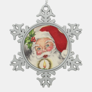 Ornement Flocon De Neige Vieille mode Père Noël le réveillon de Noël