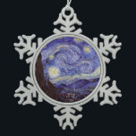 Ornement Flocon De Neige Vincent Van Gogh Starry Nuit Vintage Art<br><div class="desc">Vincent van Gogh Starry Night Art Peinture Starry Night est un tableau de l'artiste post-impressionniste néerlandais Vincent van Gogh. Le ciel bleu de la nuit est rempli de nuages tourbillonnants, d'étoiles et d'une lune brillante croissant. La Nuit étoilée est la seule nocturne de la série de vues depuis la fenêtre...</div>