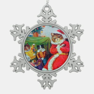 Ornement Flocon De Neige Vintage Chat Noël, Louis Wain