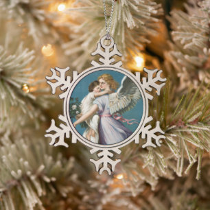 Ornement Flocon De Neige Vintage Christmas, The Angel of Peace (1901)